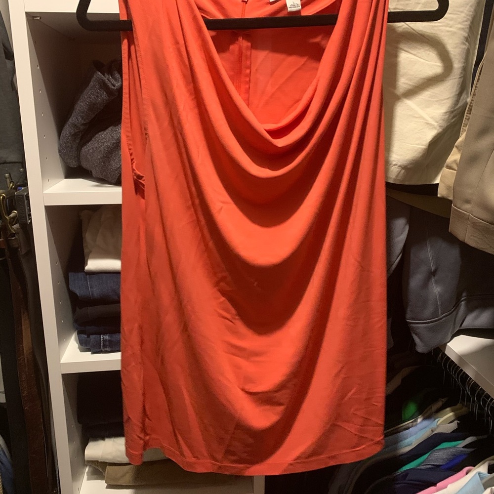 Orange Scoop Neck Shell